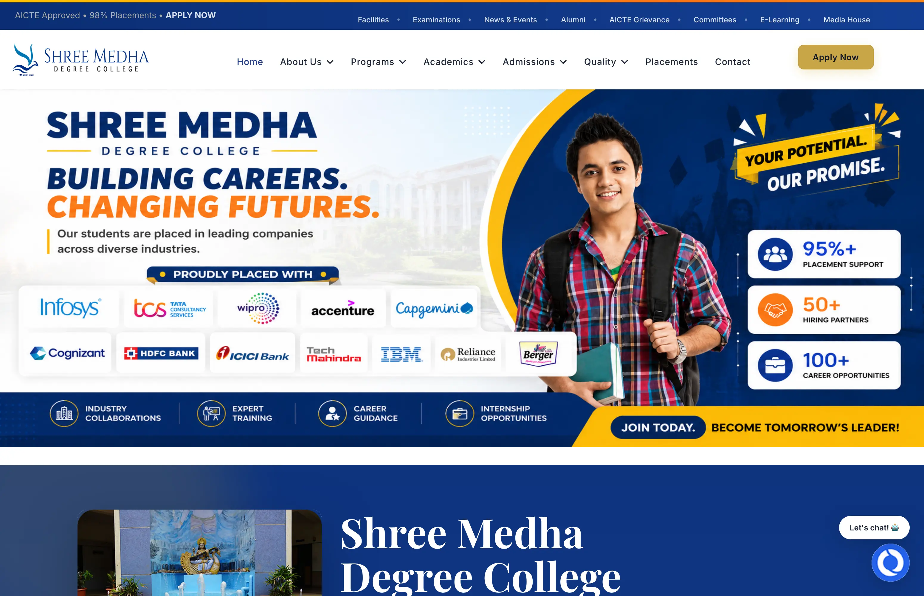 Shreemedha Degree College Website