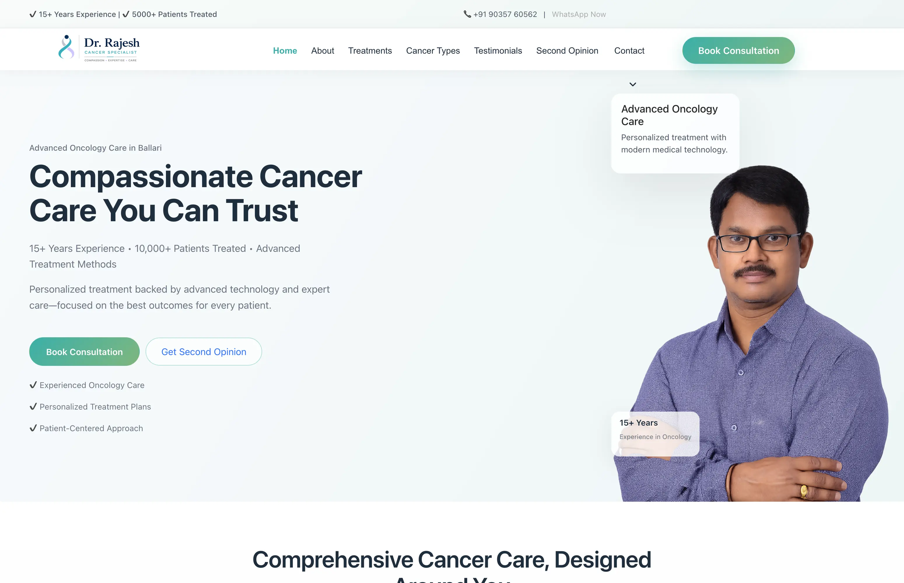 Dr. Rajjesh Oncology Clinic Website