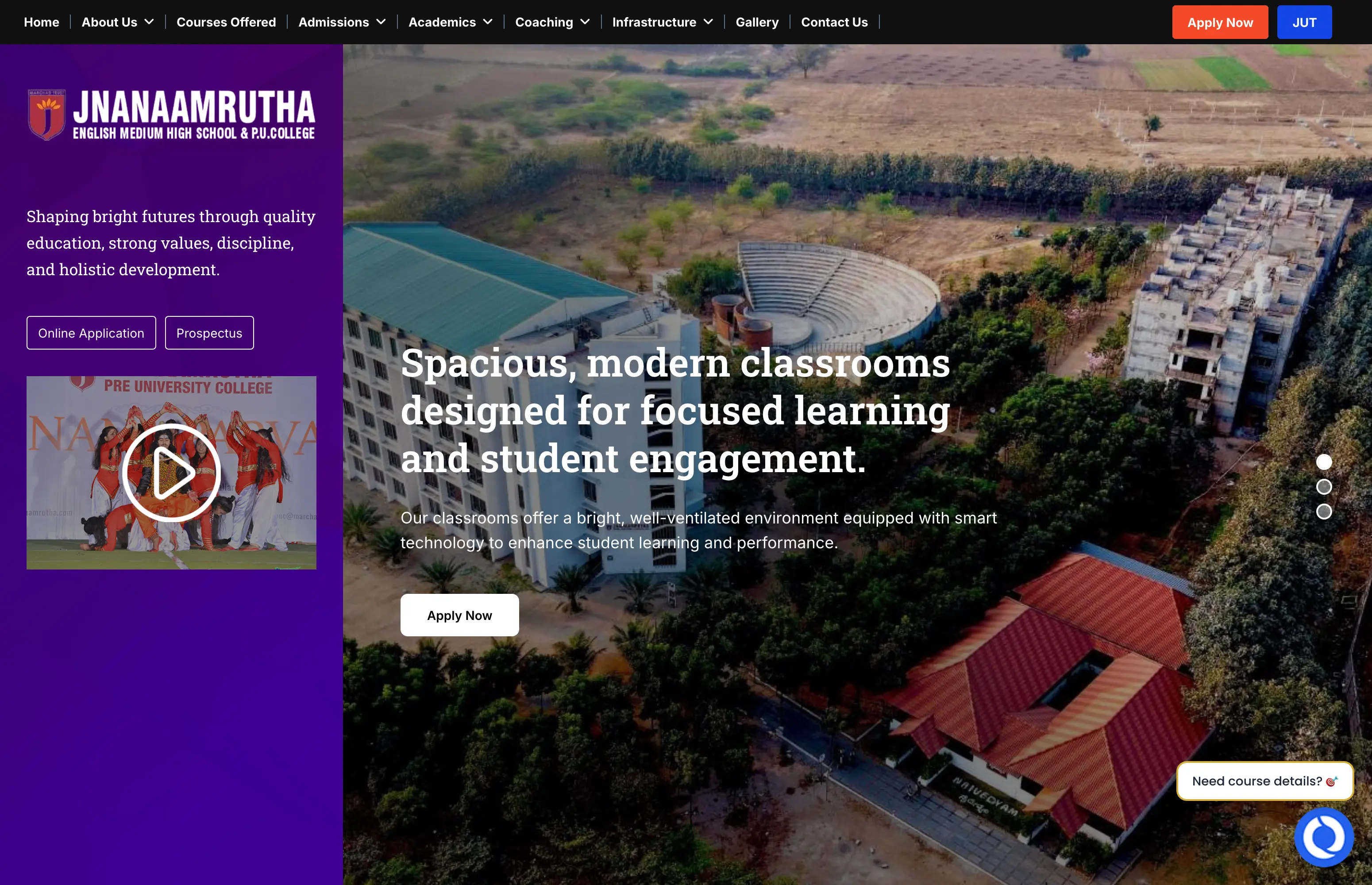 Jnanaamrutha PU College Website