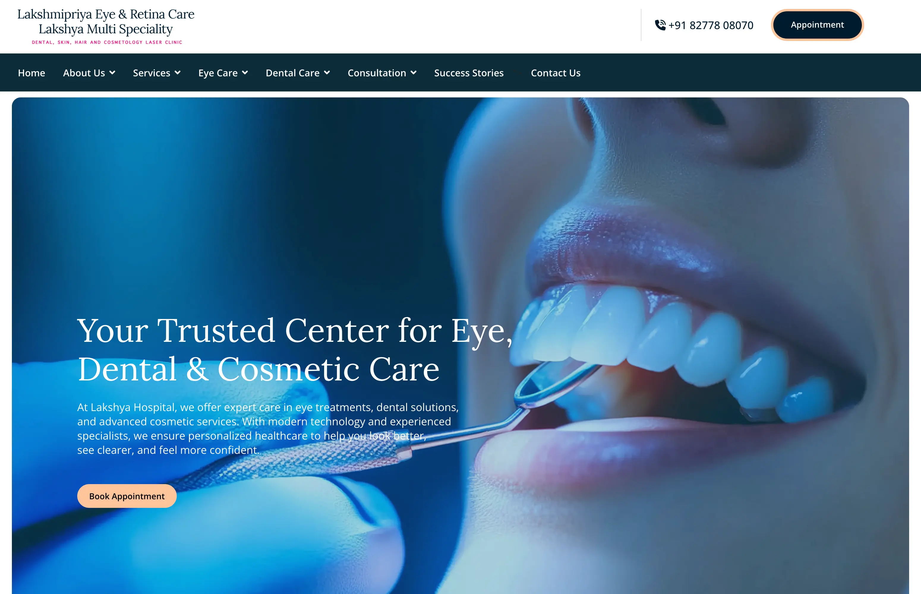 Lakshmi Priya Hospitals – Dental & Eye Website